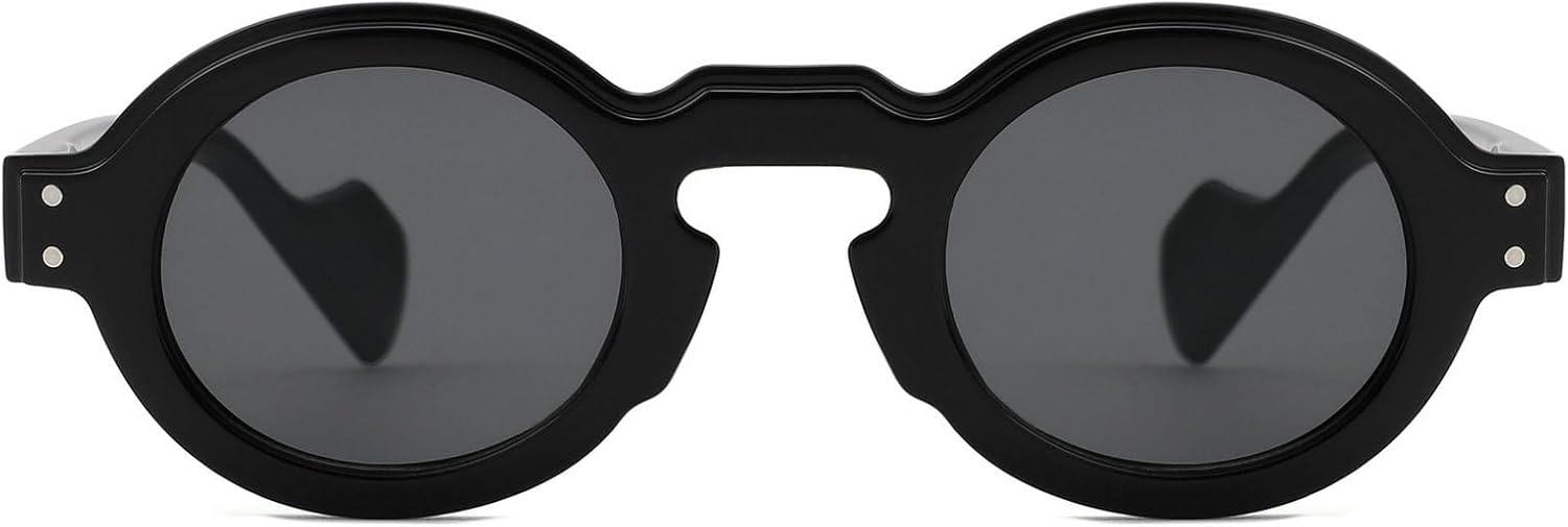 

Винтажные маленькие круглые солнцезащитные очки для мужчин в стиле панк, защита от ультрафиолета UV400, ретро-стиль, декор с заклепками, модные солнцезащитные очки для женщин mincl, Black