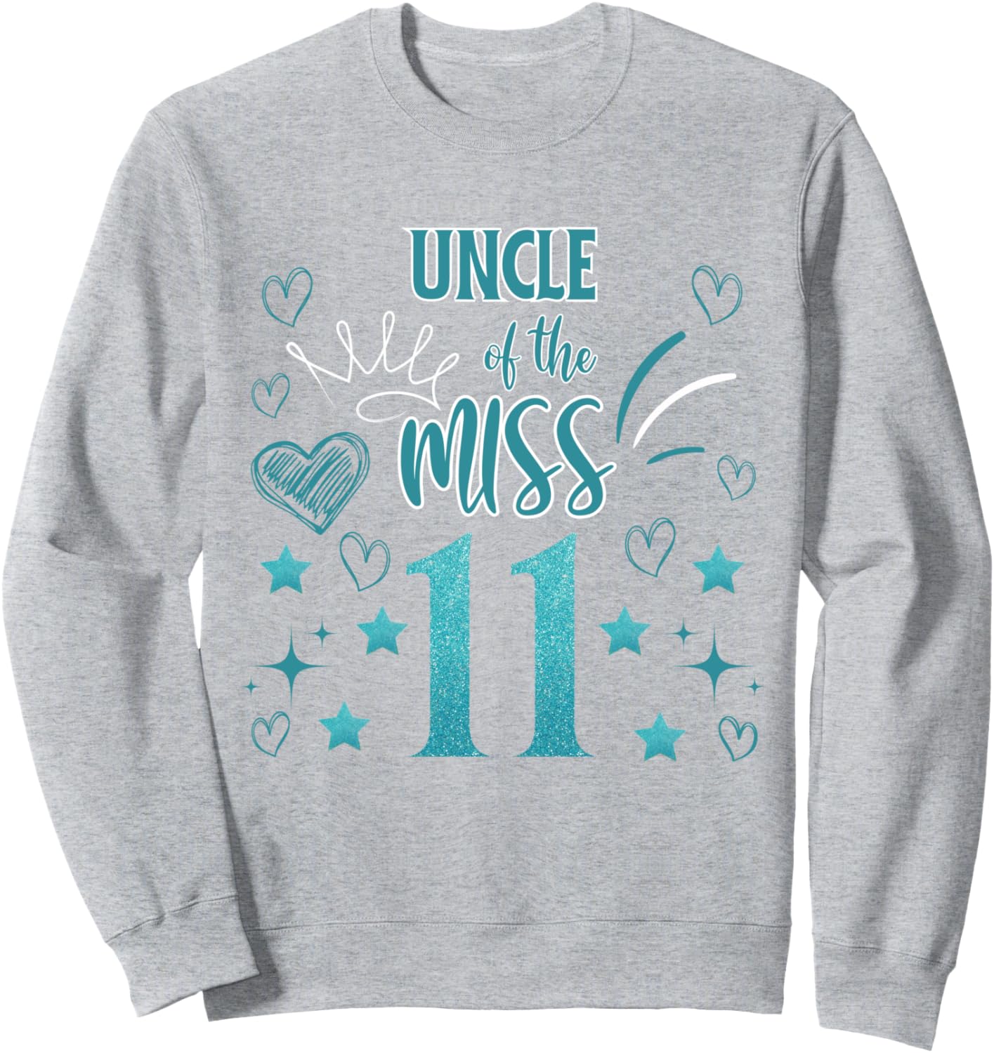 

Толстовка «Дядя 11-летней мисс» в бирюзовой тематике для вечеринки по случаю 11-летия Family Look Teal Green And White Decorations Gifts