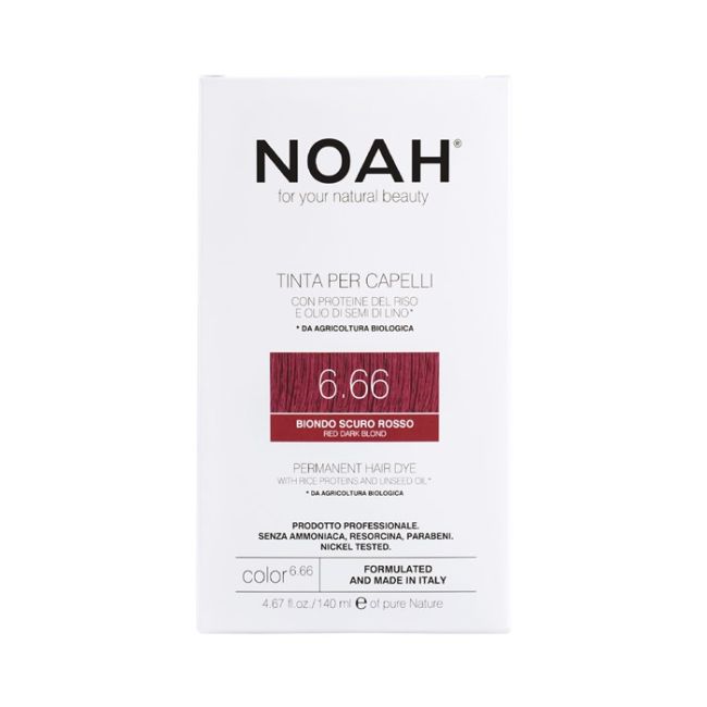 

Стойкая краска для волос Tinta per capelli. Noah, цвет 6.66 dark brown red, 140 мл