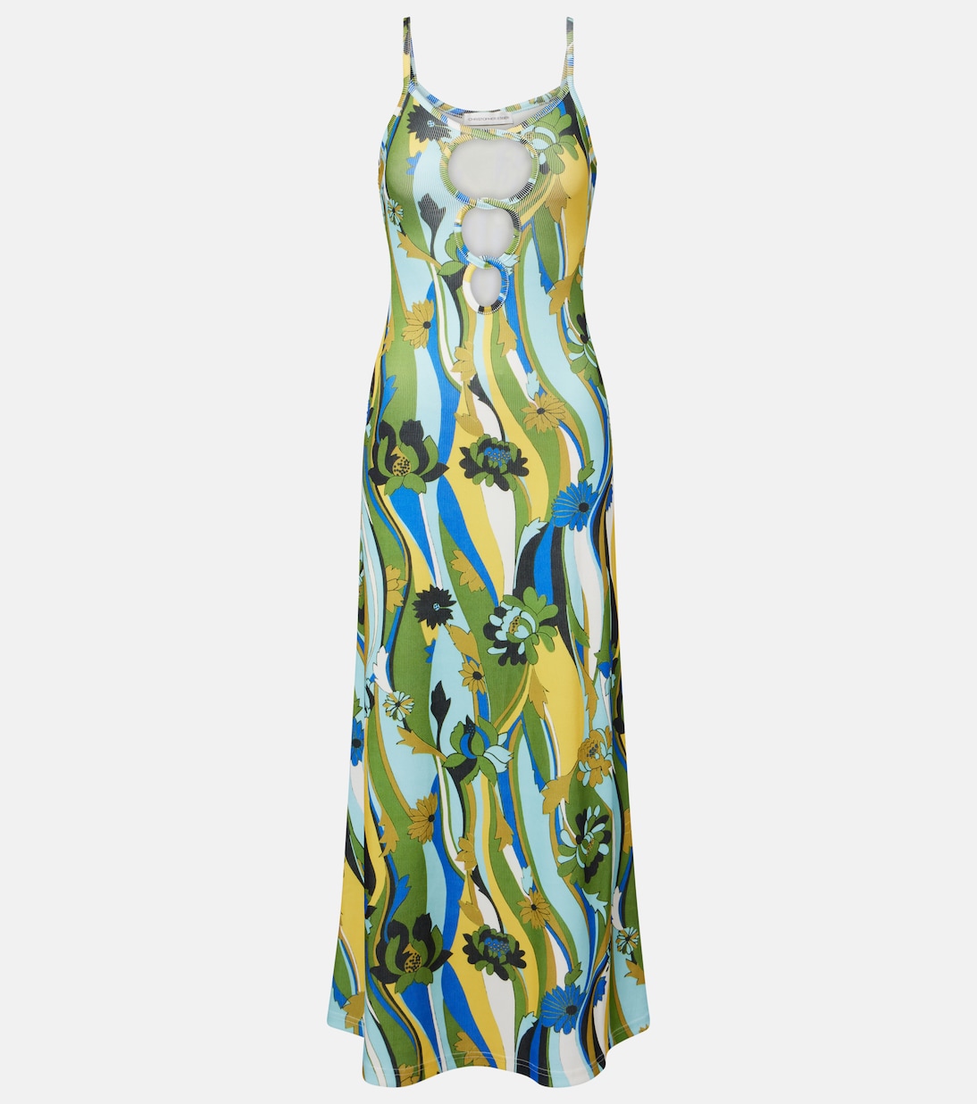 

Кислотное цветочное макси-платье Christopher Esber, Acid Floral Print