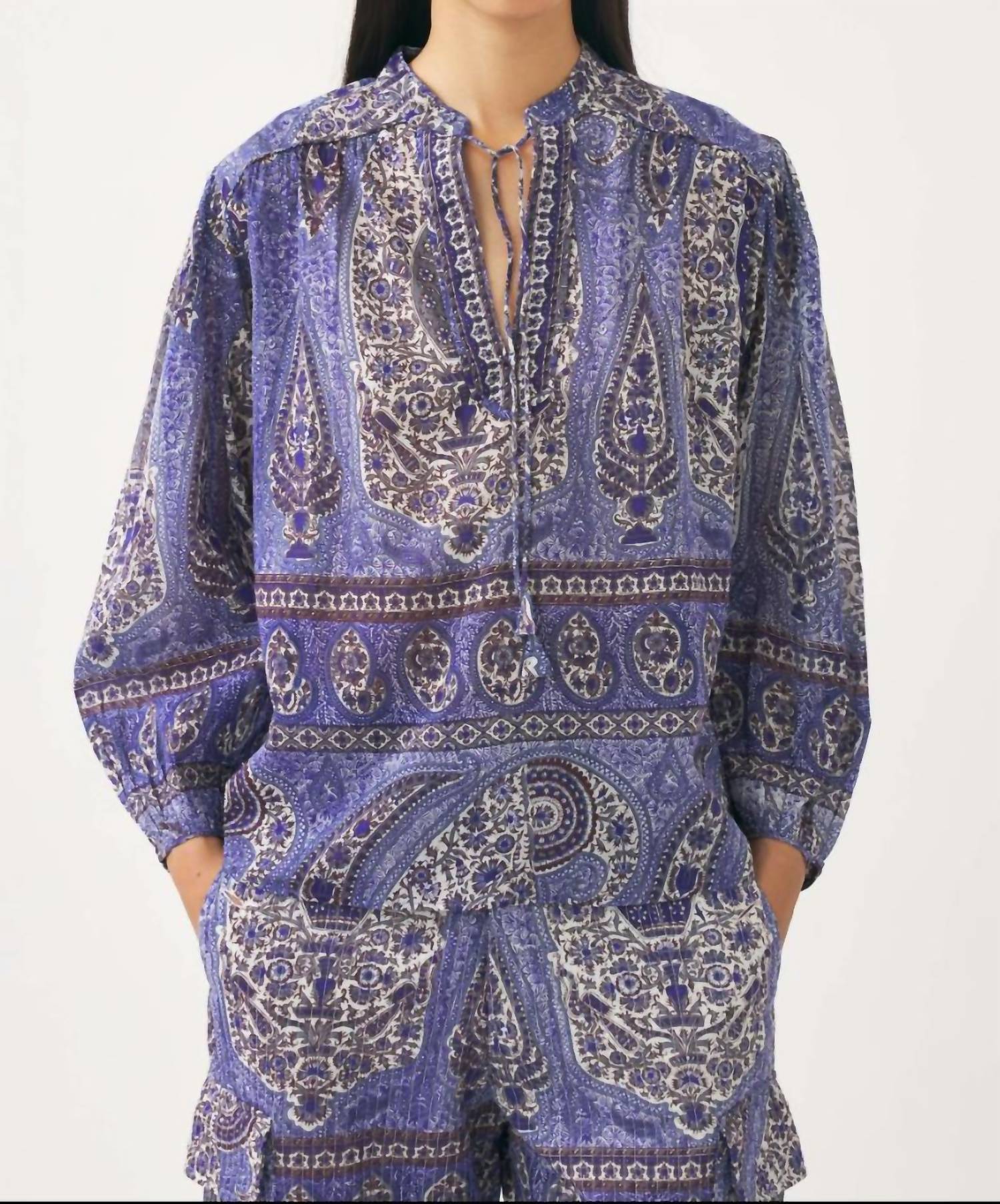 

Рубашка крестьянская Tajar в сиреневом цвете Antik Batik