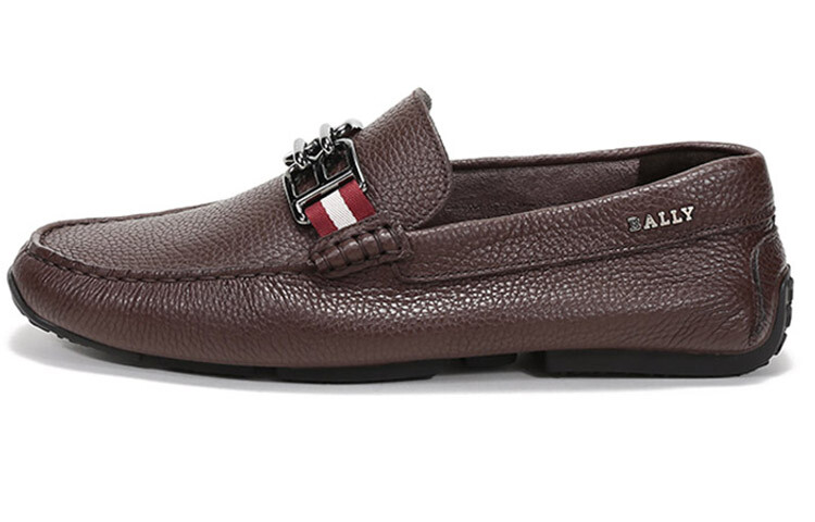 Мокасины женские BALLY с пряжкой, коричневый