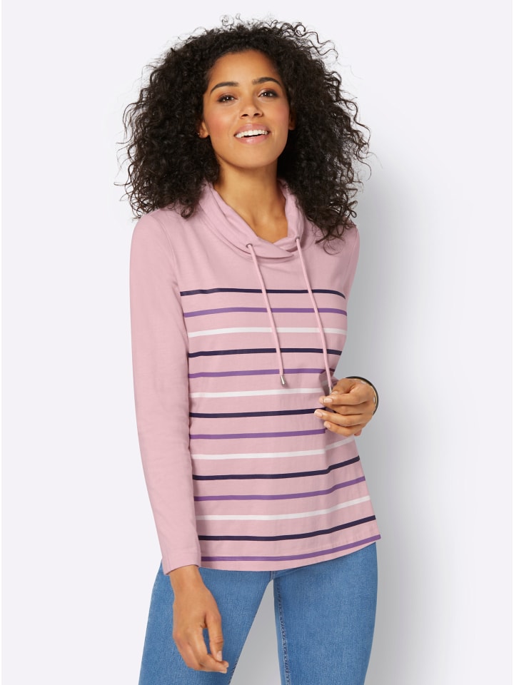 

WITT WEIDEN Рубашка со стоячим воротником в розово-полосатую расцветку, Розовый, WITT WEIDEN Рубашка со стоячим воротником в розово-полосатую расцветку