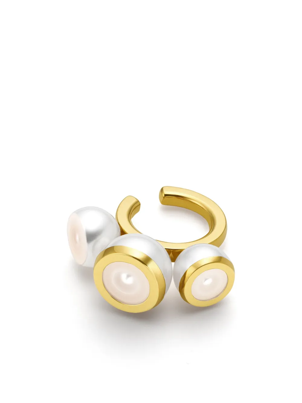 

Серьга-кафф M/G Sliced Bezel из желтого золота с жемчугом TASAKI, золотой