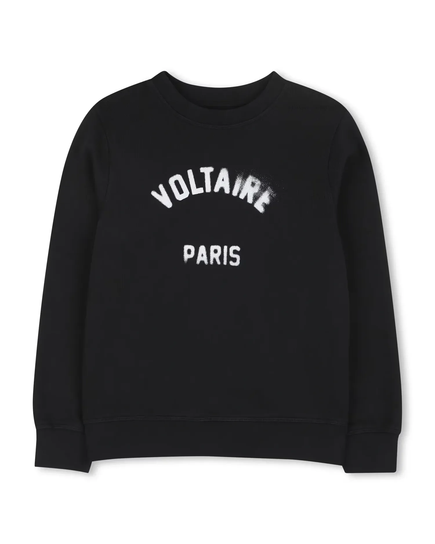Унисекс толстовка без капюшона с передним рисунком из хлопка Zadig & Voltaire, черный