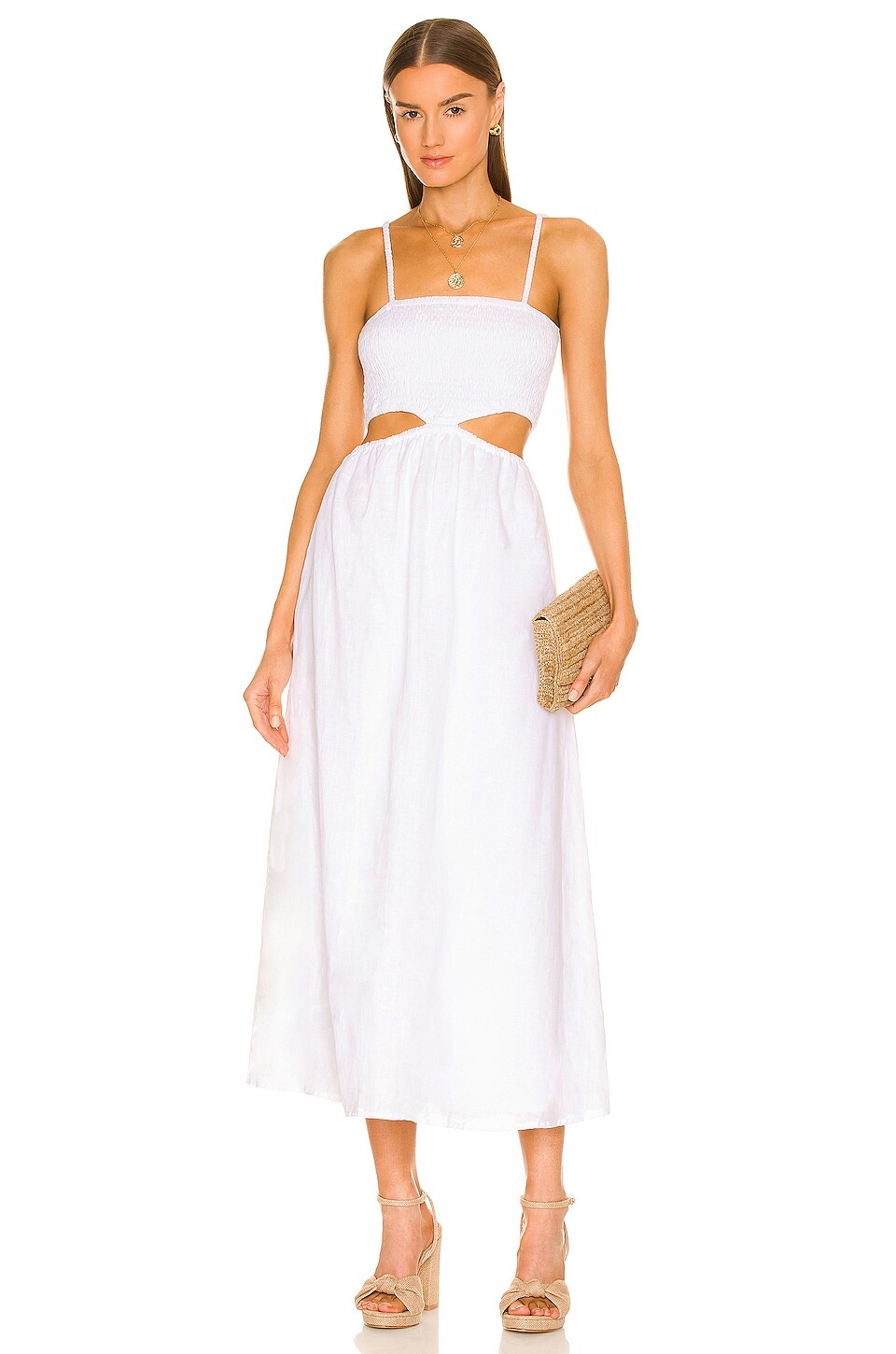 

Платье миди FAITHFULL THE BRAND Tayari, цвет Plain White