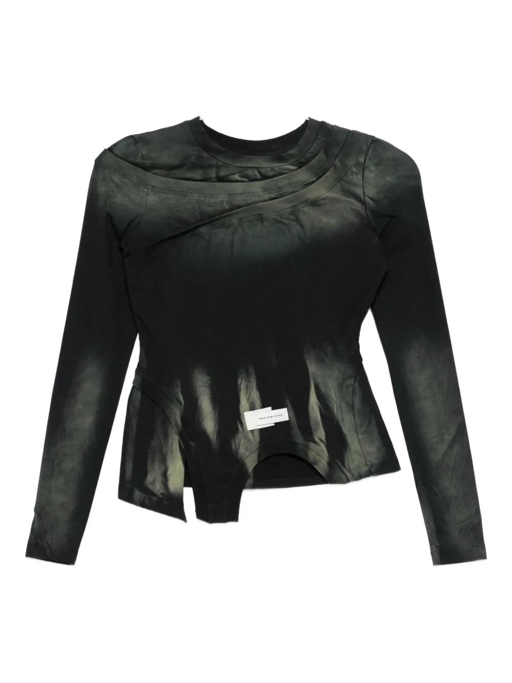 

Футболка с панельным и асимметричным кроем Feng Chen Wang, зеленый