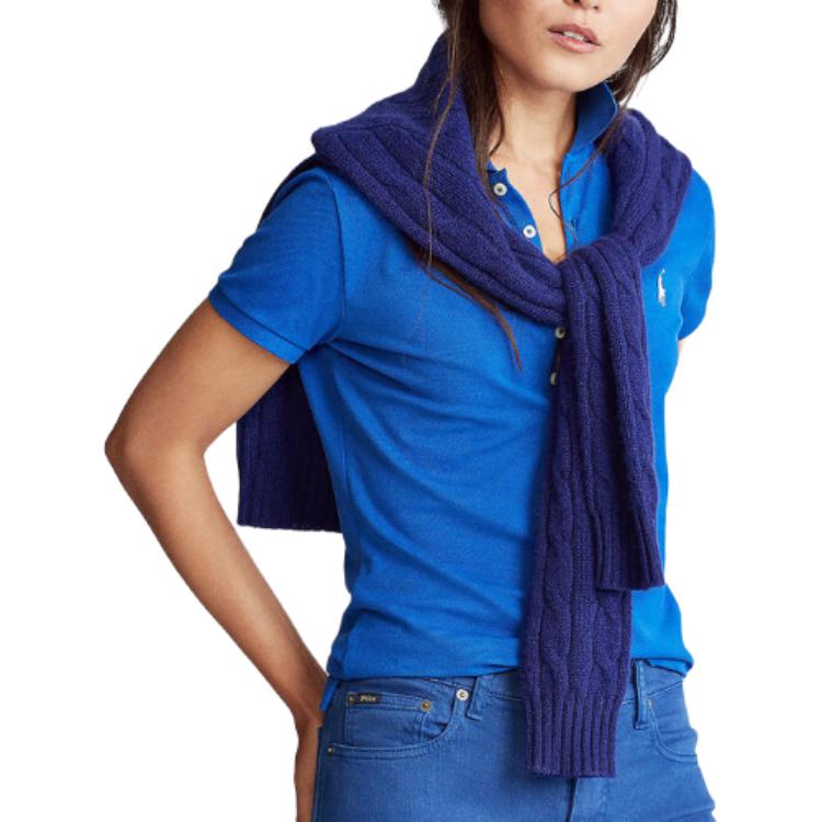 

Футболка поло женская синяя Polo Ralph Lauren
