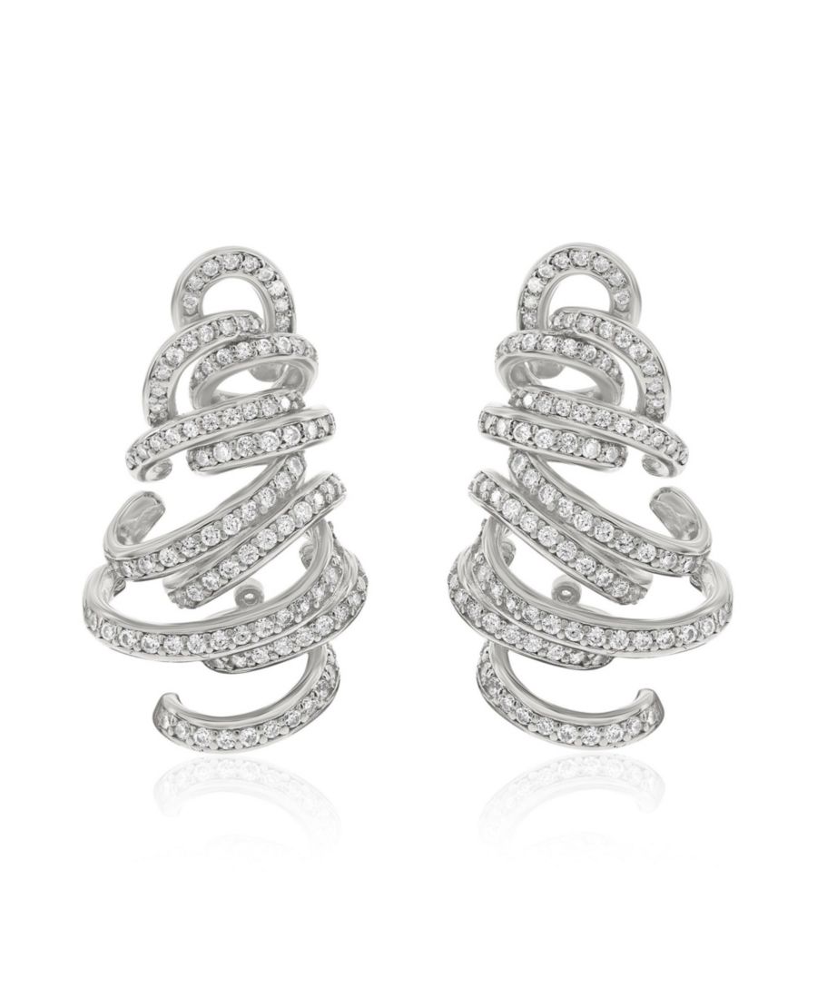 

Серьги-подвески Suzy Levian Gala Collection из стерлингового серебра с кубическим цирконием в виде спирали Suzy Levian New York, Silver