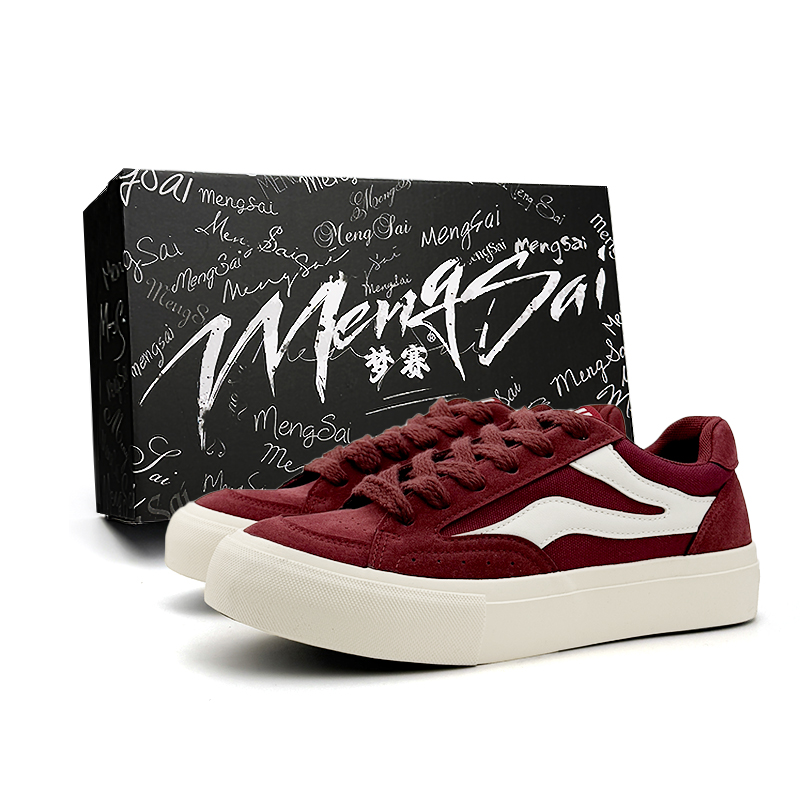 

Mengsai Нескользящие износостойкие низкие кроссовки для скейтбординга, мужские, бордовые