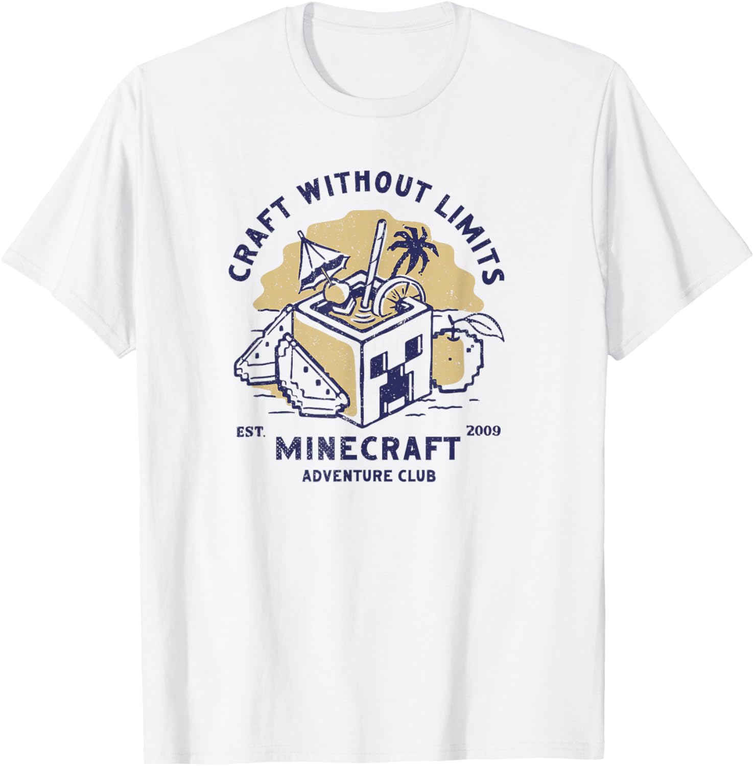 

Футболка Minecraft Tropical Creeper Head Craft Without Limits, белая, размер S