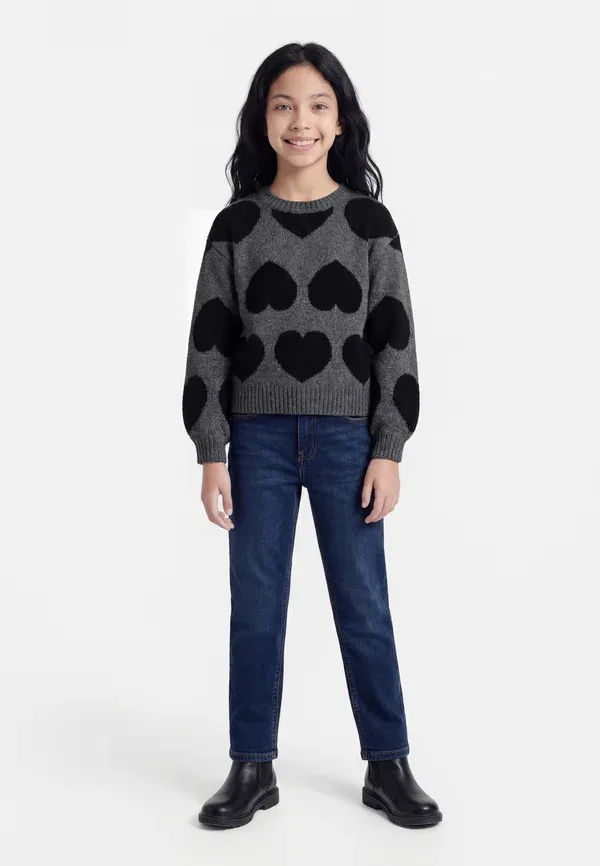 Джемпер свободного кроя Nkfbrena ls loose jumper Name It, тёмно-серый меланж