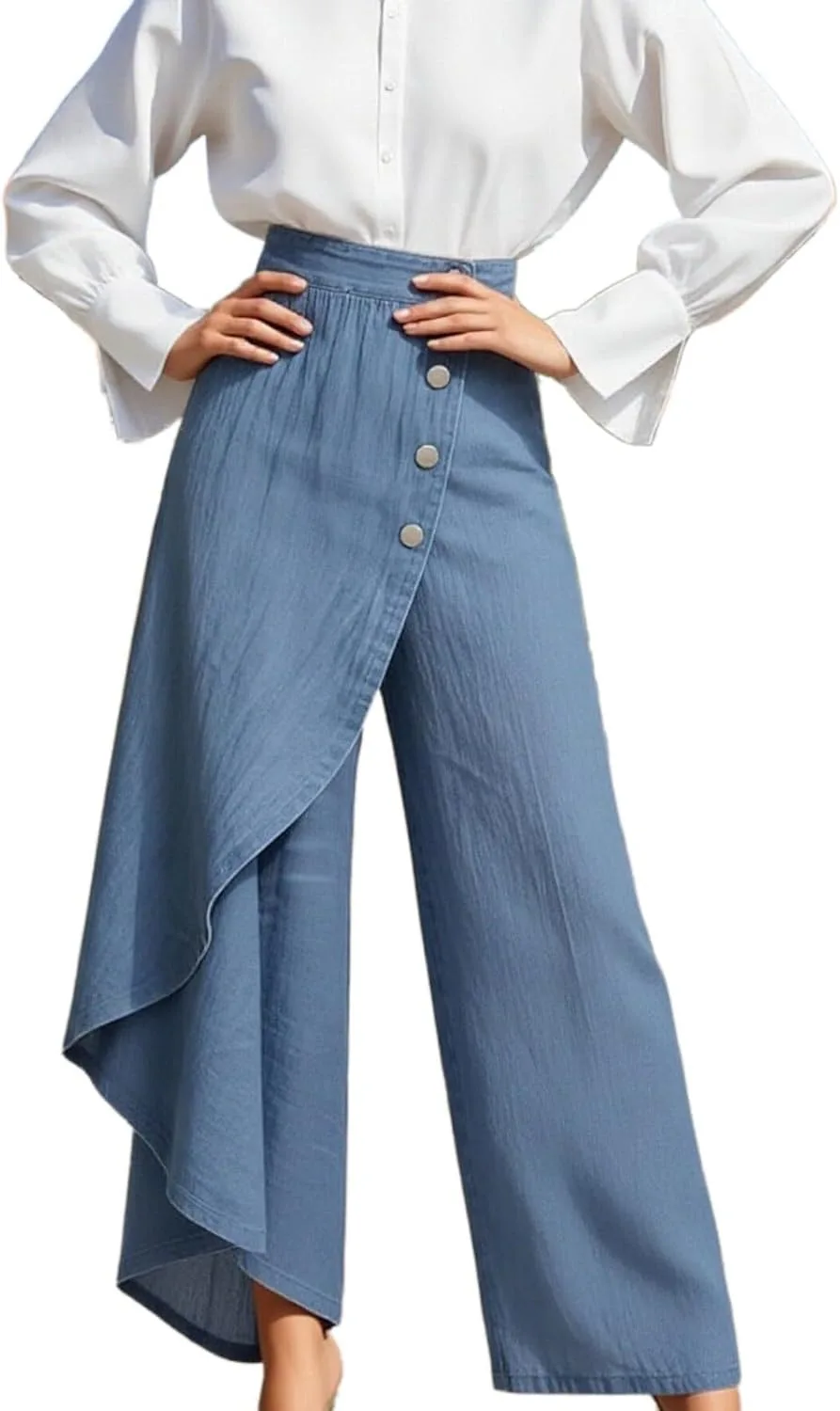 

Женские джинсы Wide Leg High Waisted с боковыми полосками