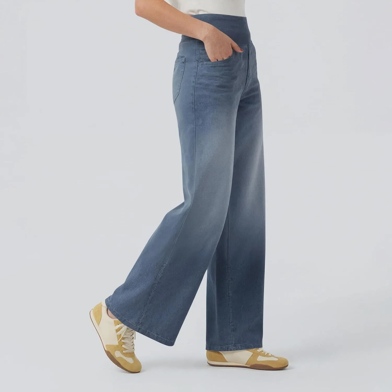 Джинсы свободные Wide Leg Jeans, Sky Blue — фото 3