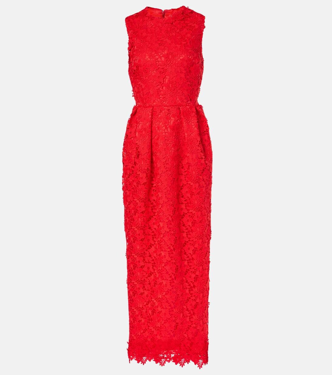 

Платье миди из кружева Alani Safiyaa, цвет lacquer red