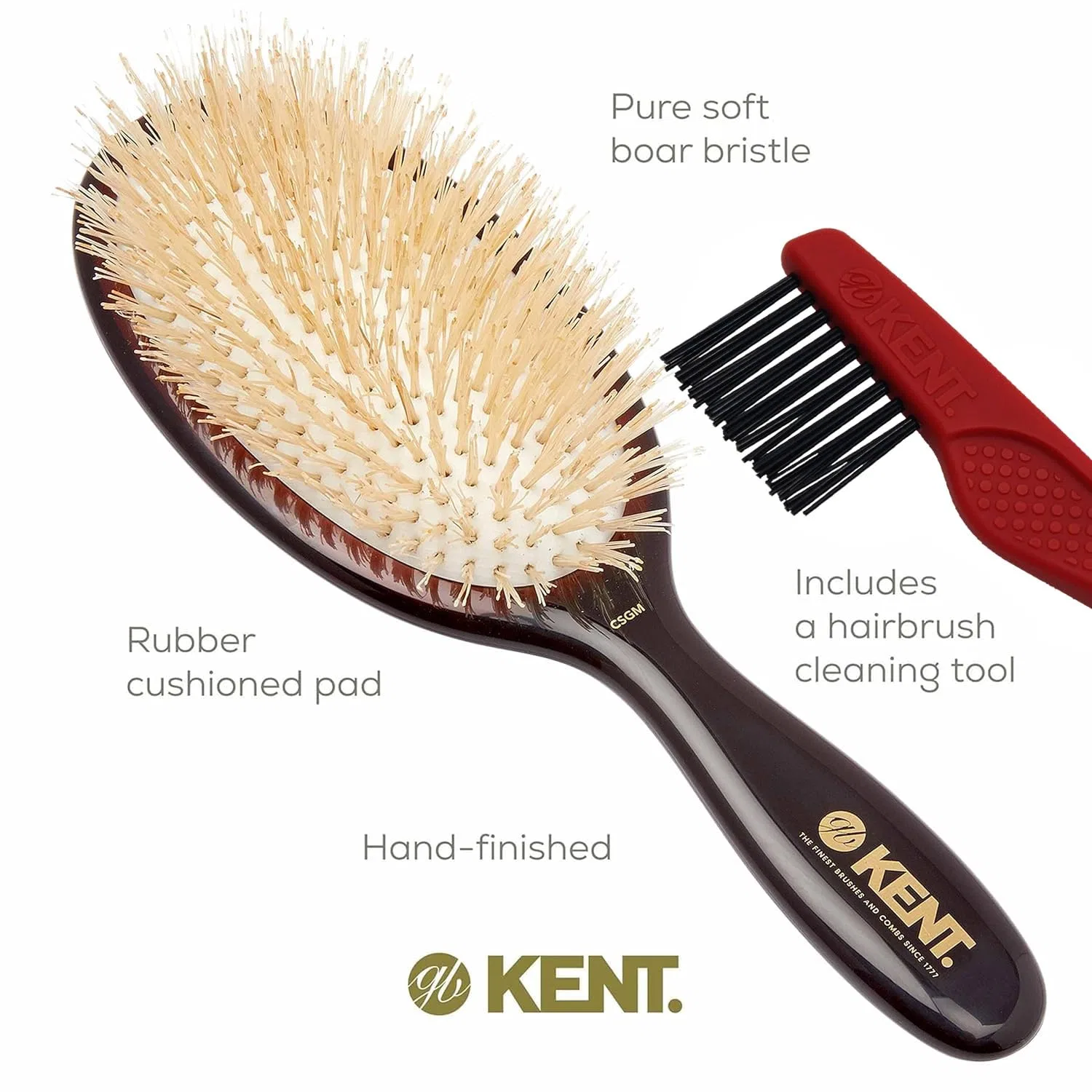 Щетка для волос «Classic Shine» с натуральной щетиной от Kent Brushes Kent