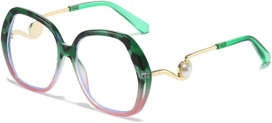 

Женские солнцезащитные очки с многоугольными боковыми жемчужными вставками и металлической оправой неправильной геометрической формы, с аксессуарами на дужках TVTBBVV, 3247-c5 Blue Light