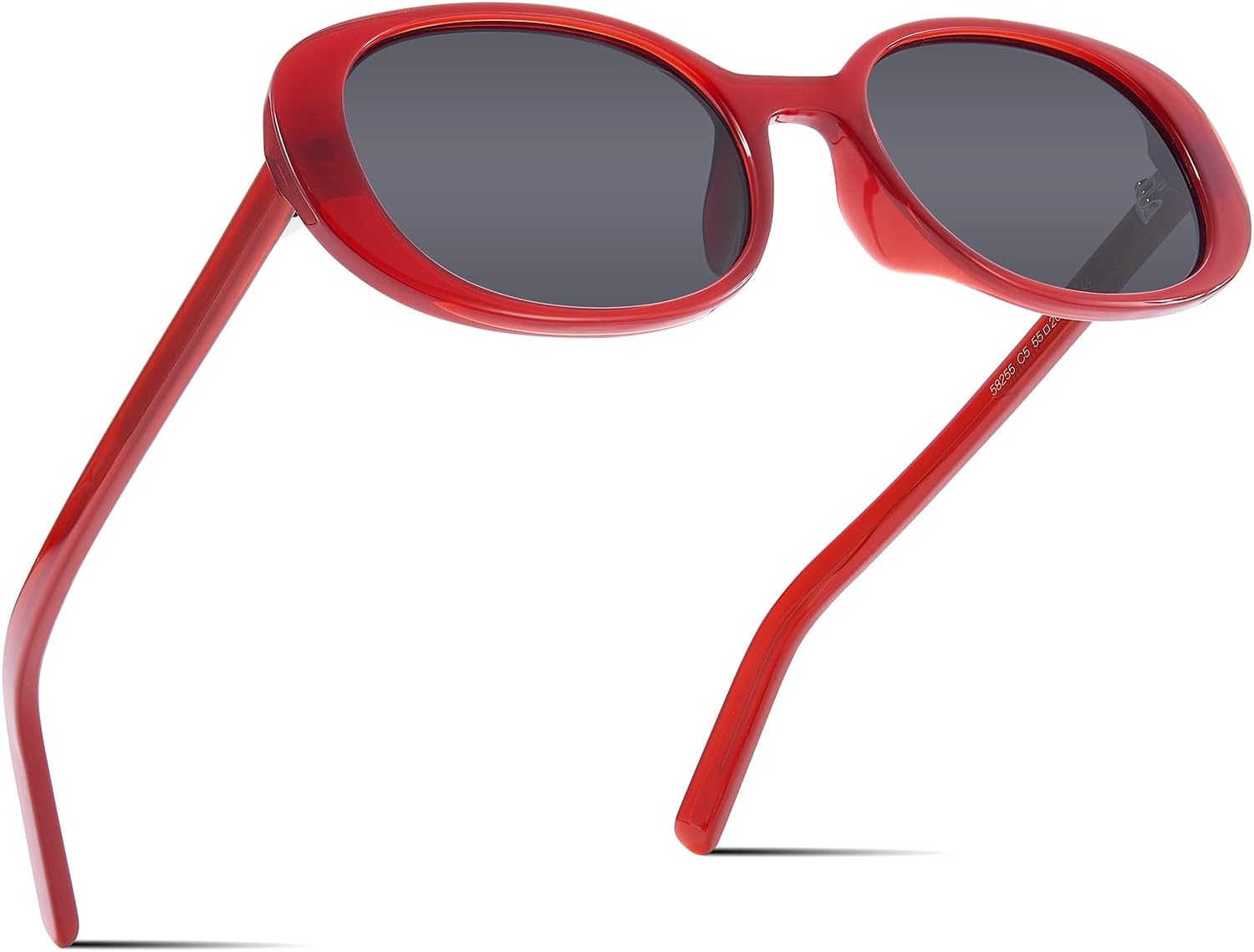 

Ретро-солнцезащитные очки овальной формы в стиле 90-х для женщин и мужчин - винтажные поляризованные, с защитой от УФ-излучения UV400, легкие, небольшие, модные QIFP, Transparent Burgundy - Gray