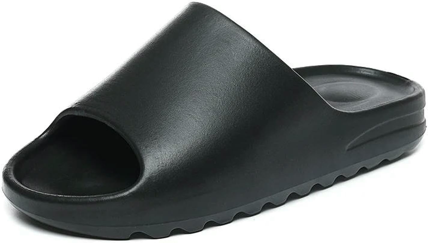 

Унисекс большие размеры повседневные мягкие домашние тапочки для бассейна с антискользящей подошвой, модные летние сандалии на открытом воздухе для пар с открытым носком Zeraoke, черный