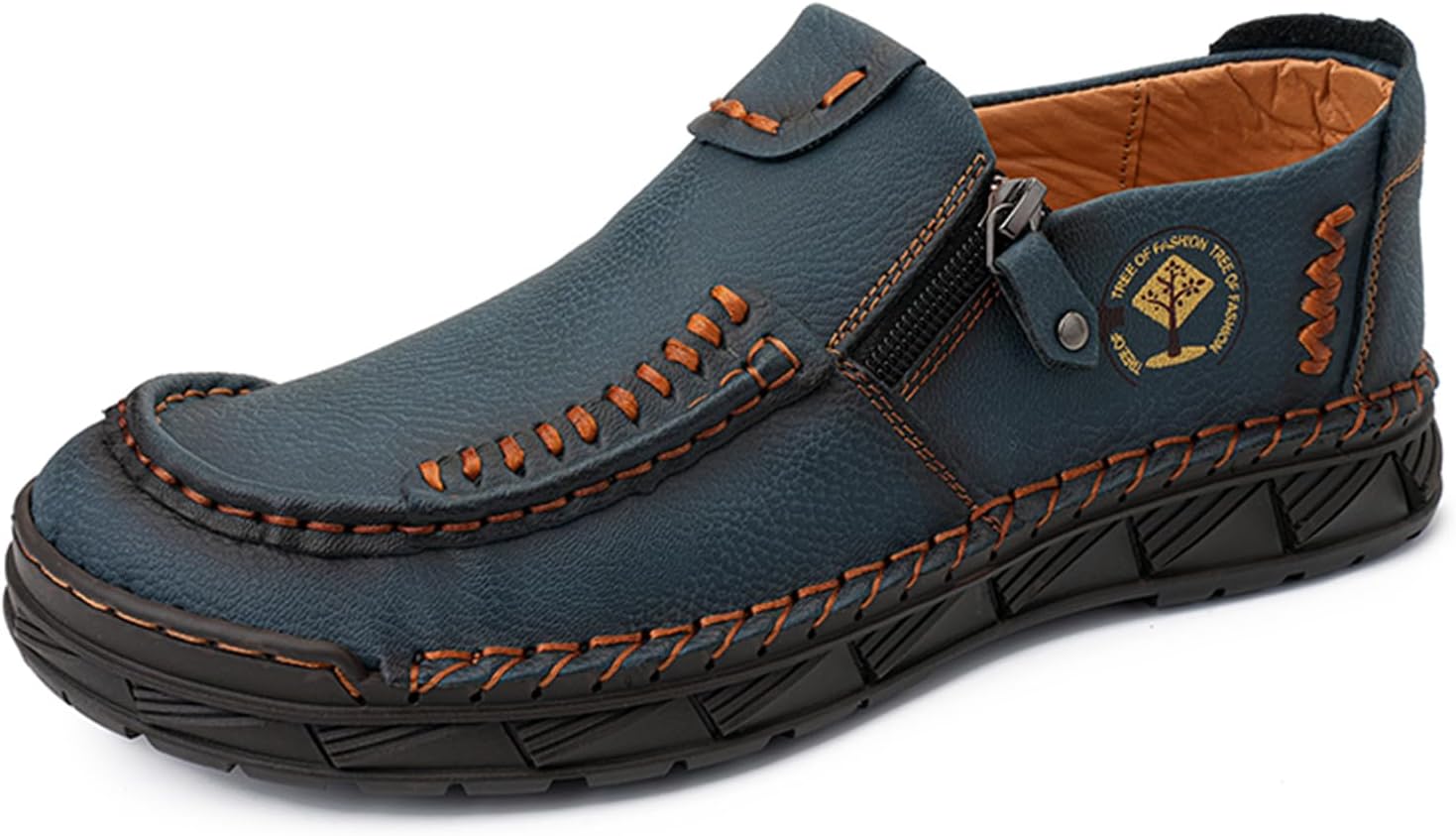 

Мужские лоферы из натуральной кожи, мягкие обувь для ходьбы и вождения, повседневная мужская обувь Abborora, синий