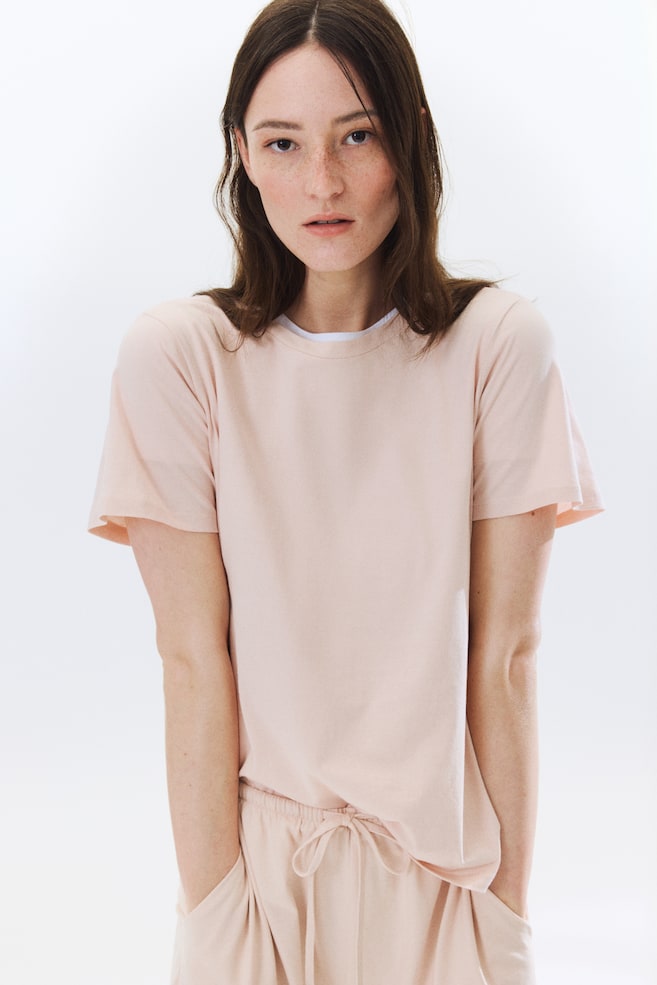 

Хлопковая футболка H&M, розовый