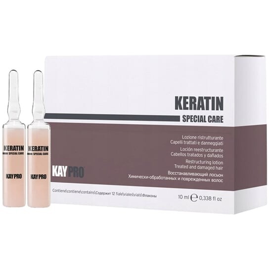 

Кератиновые ампулы для поврежденных волос, 12x10 мл KayPro Keratin Restructuring Lotion