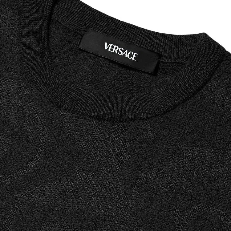 Свитер мужской black crew neck moderate VERSACE — фото 4