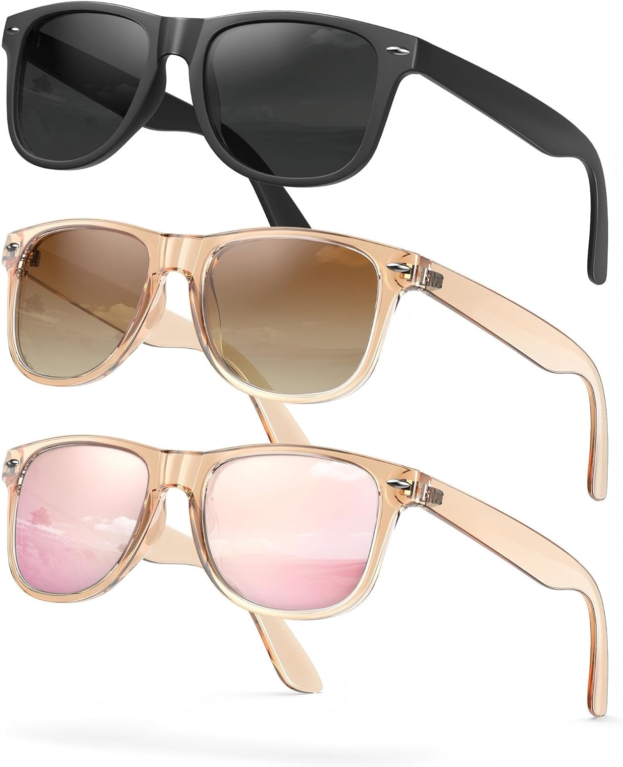 

Женские поляризованные солнцезащитные очки: модные поляризованные солнцезащитные очки с защитой UV400 QALLY, B18-black + Crystal Brown/Gradient Brown + Crystal Brown/Barbie Pink