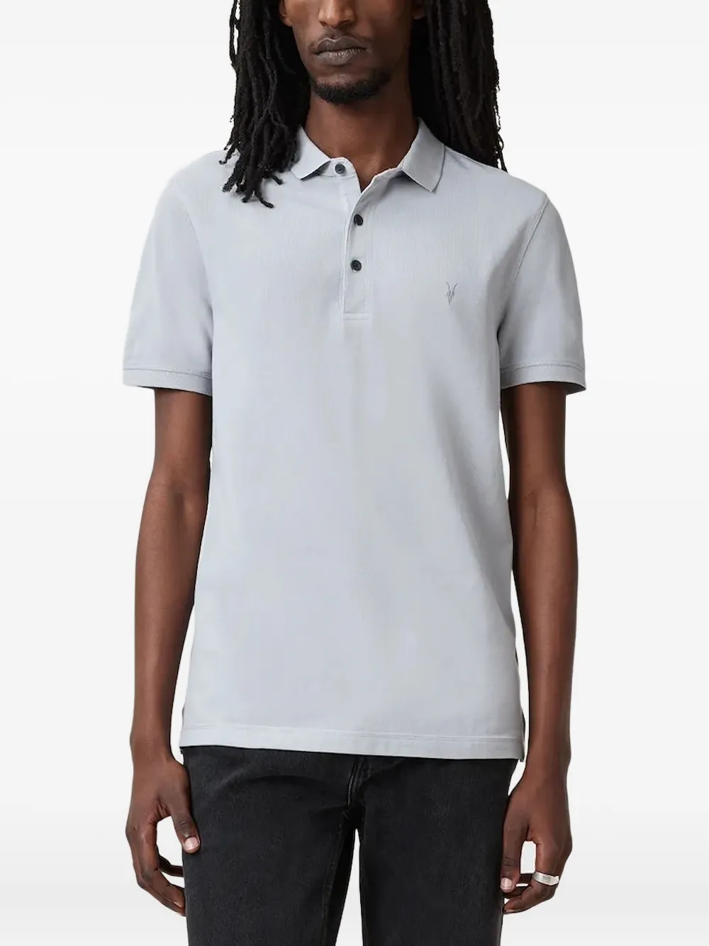 

Рубашка поло с вышитым логотипом Allsaints, синий