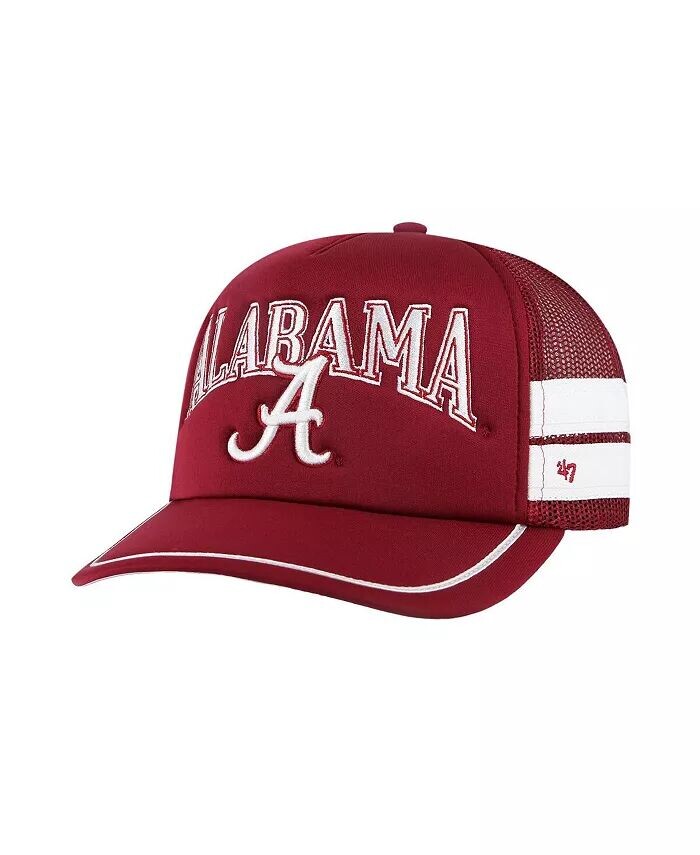 

Мужская регулируемая шляпа дальнобойщика Crimson Alabama Crimson Tide с боковой полосой '47 Brand, черный