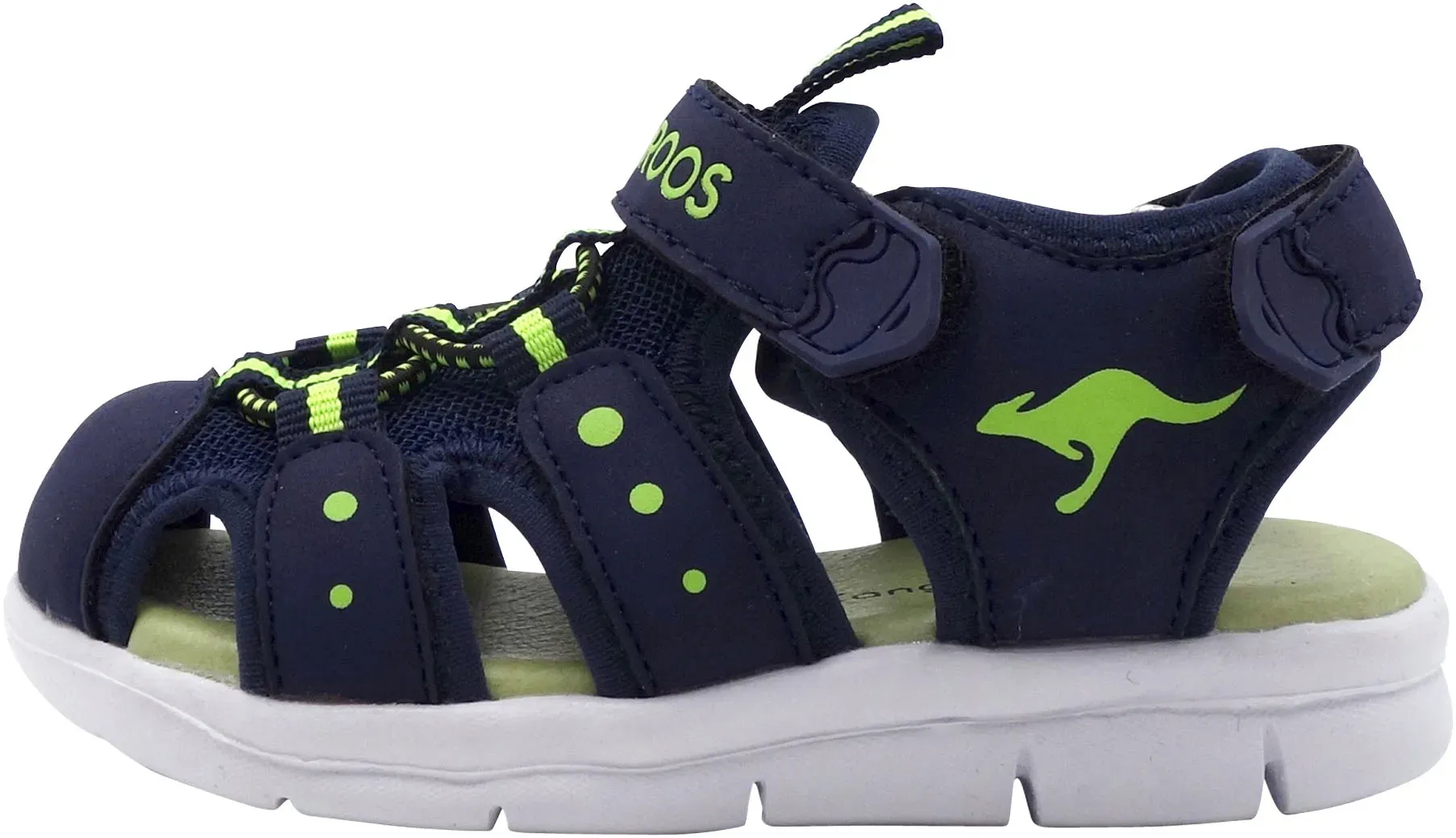 Сандалии KangaROOS "K-Mini", на застежке-липучке, цвет Navy-Lime — фото 2