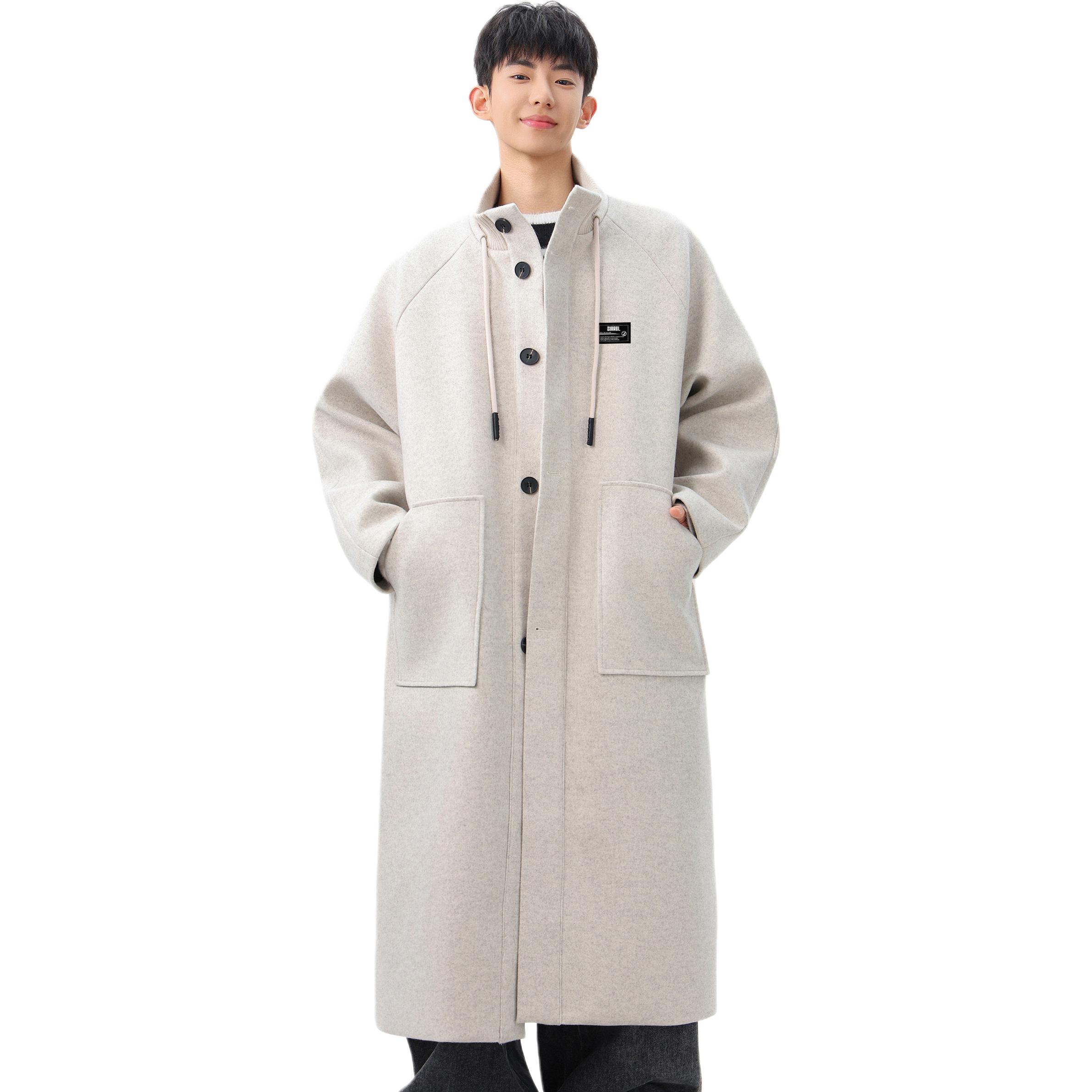 

Пальто Unisex Stand Collar Thickened Straight Fit ZIAREL, бежевый[removable logo]