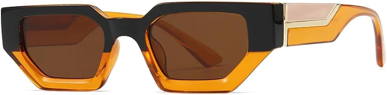 

Винтажные модные солнцезащитные очки для женщин и мужчин, роскошные солнцезащитные очки для женщин, маленькая оправа, защита от УФ-излучения UV400 SZVVBKK, Black Orange Tea