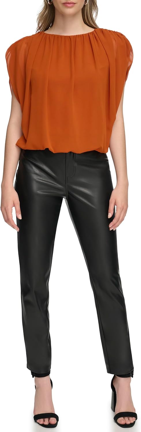 

Женская трикотажная рубашка без рукавов Calvin Klein с шифоновым накладным узором, Tera