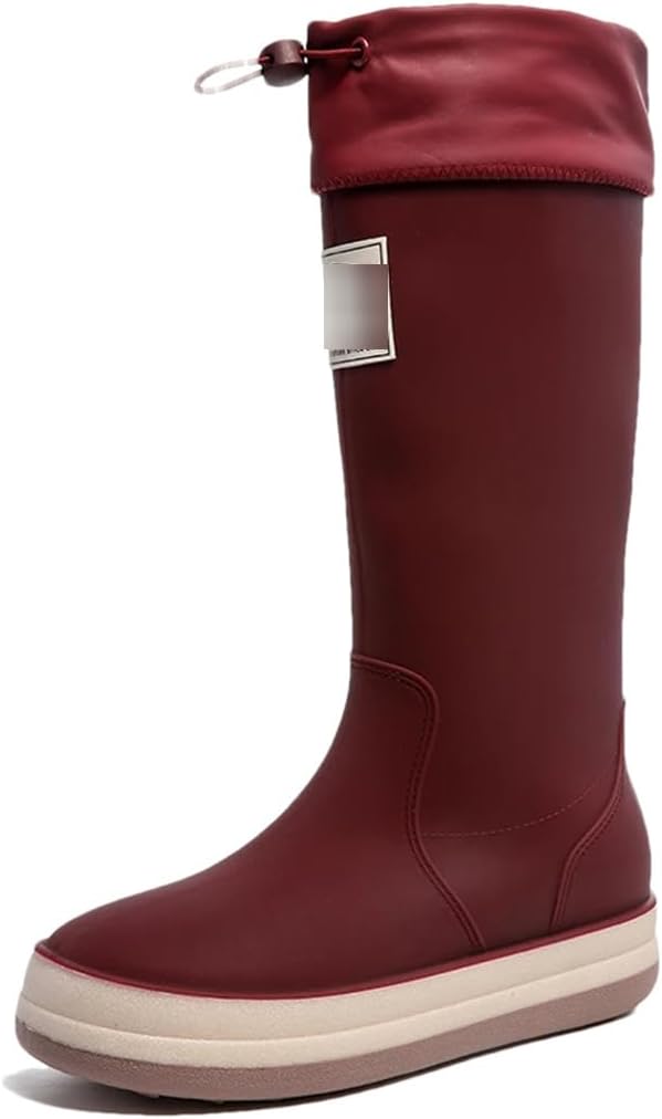 

Летние высокие резиновые сапоги Wjnvfioo для мужчин и женщин, для пар, наружные, противоскользящие, водонепроницаемые, для мойки автомобилей и работы под дождем, красный