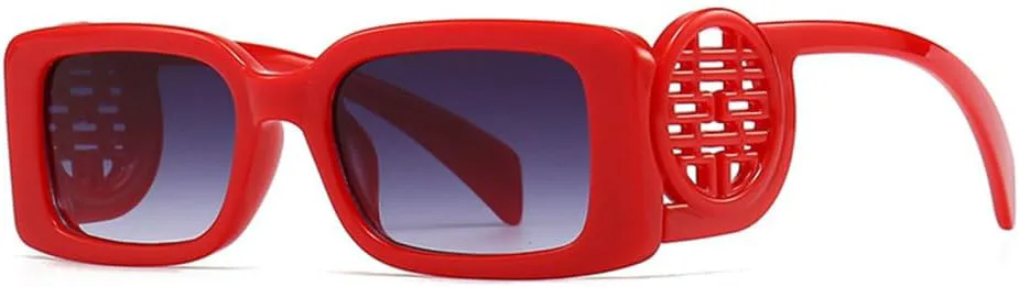 

Солнцезащитные очки в узкой прямоугольной оправе для женщин и мужчин. Модные солнцезащитные очки в винтажном стиле. Квадратные солнцезащитные очки MTZJH, Red Gray