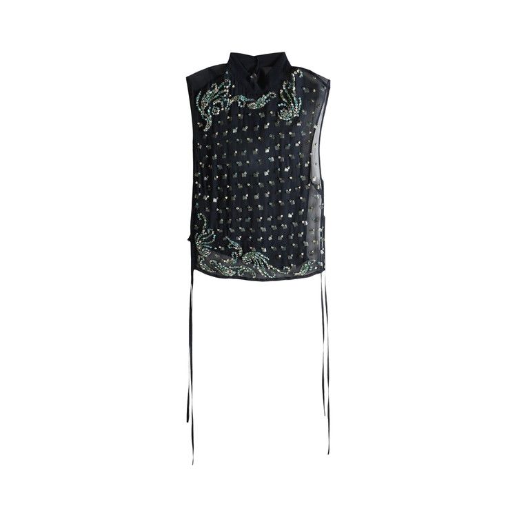 

Топ Dries Van Noten Carmasa Embellished Top, Navy