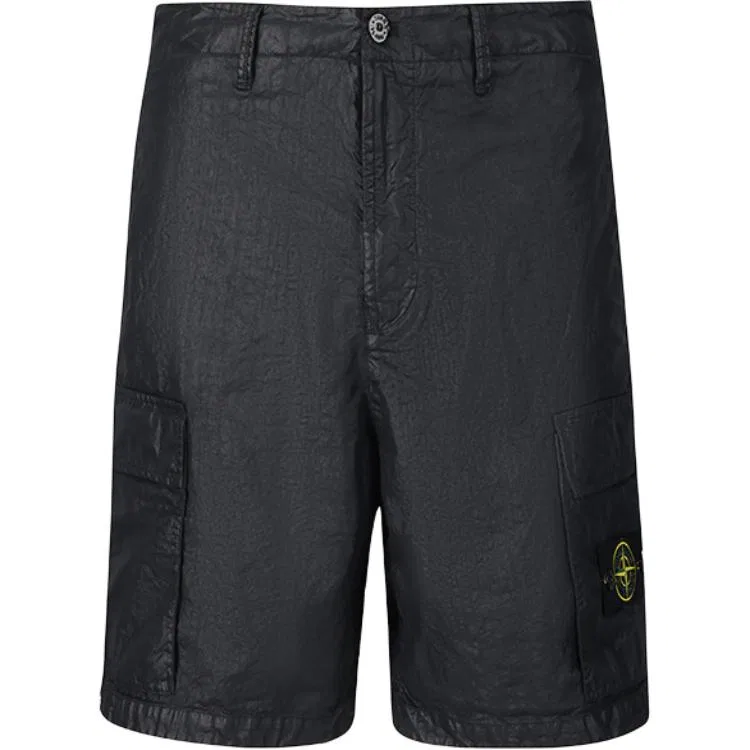 Шорты карго с патчем логотипа STONE ISLAND, Black