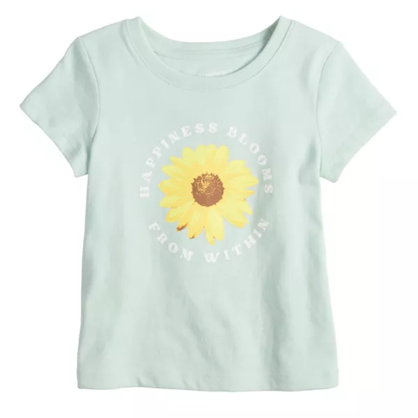 

Футболка с коротким рукавом и принтом для девочек 4-12 лет Jumping Beans, цвет sage happy sunflower