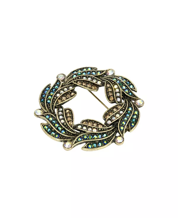 

Стеклянная многослойная брошь-венок 2028, multi