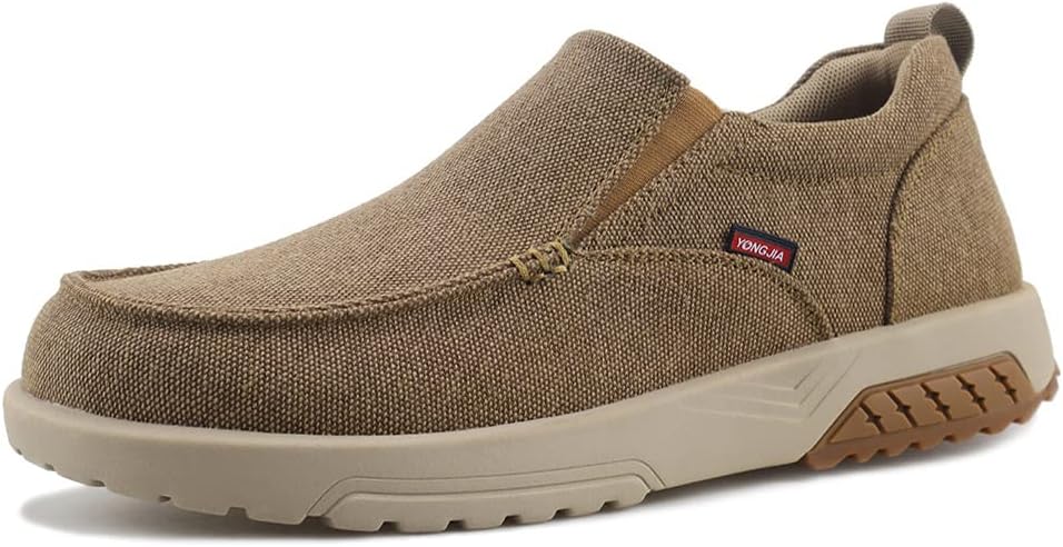 

Мужские лоферы YONGJIA с поддержкой свода стопы, дополнительной амортизацией и ортопедическим эффектом для снятия боли, повседневная обувь без шнурков с нескользящей подошвой из резины, коричневый