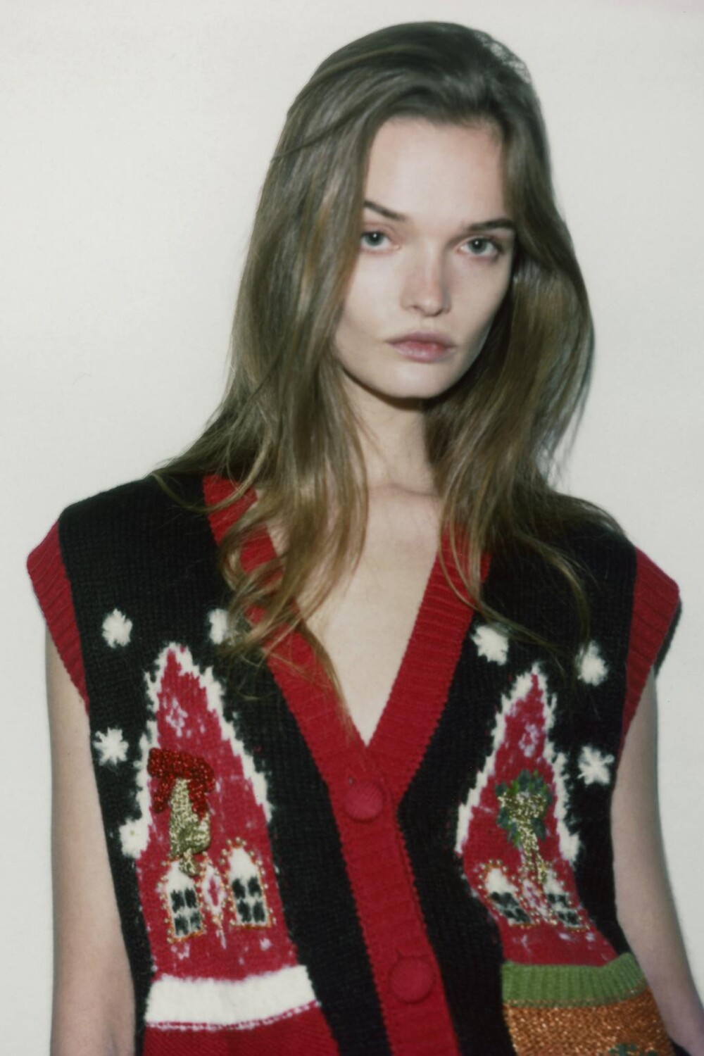 

Вязаный жилет christmas house ZARA, цвет only one