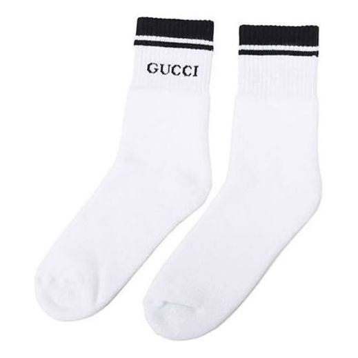 

Носки Gucci Logo-intarsia Cotton-Blend Socks 'White Black' 496493-4G293-9000, белый