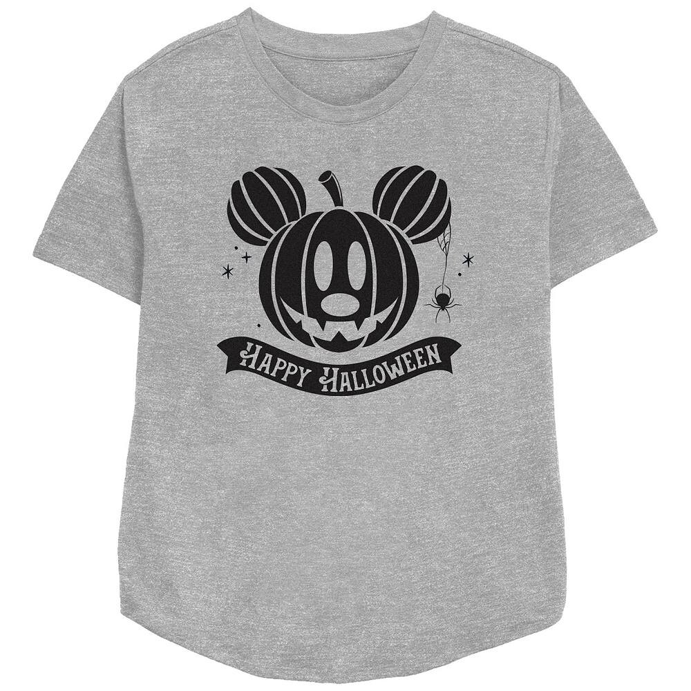 

Женская футболка свободного кроя с рисунком Disney's Mickey Mouse Jack O Lantern Happy Halloween, цвет Athletic Heather
