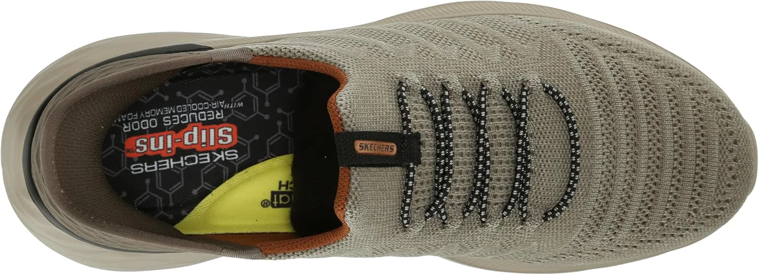 Мужские кроссовки Skechers Streetwear Garner - Orston вязаные с эластичной вставкой, бежевый — фото 2