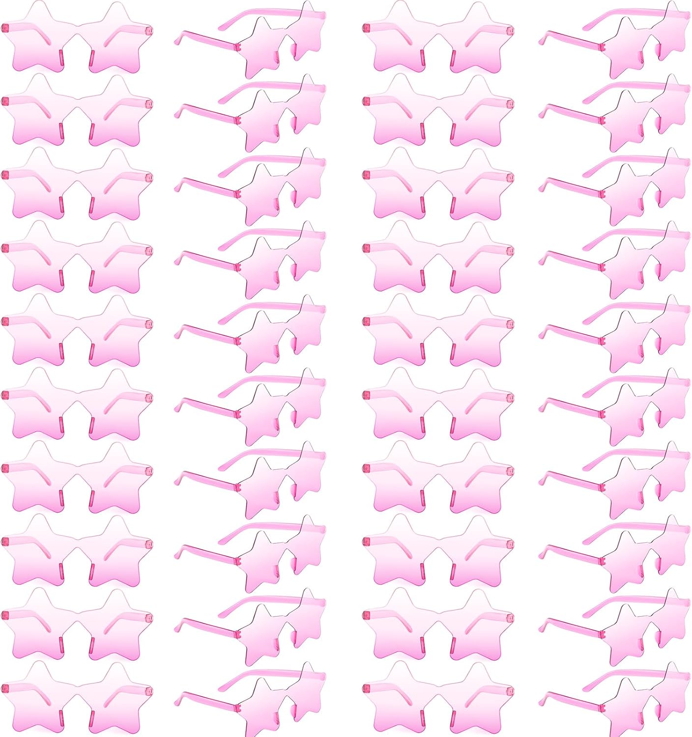 

Набор из 10/20/30/40 солнцезащитных очков в форме звезды, прозрачные, без оправы, с пентаграммой, оптом, для вечеринок, для женщин (10 штук, светло-розовые) BOUBONI, Light Pink