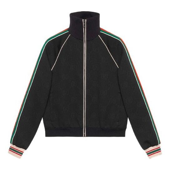 

Куртка classic g alphabet knit zipper jacket black Gucci, черный