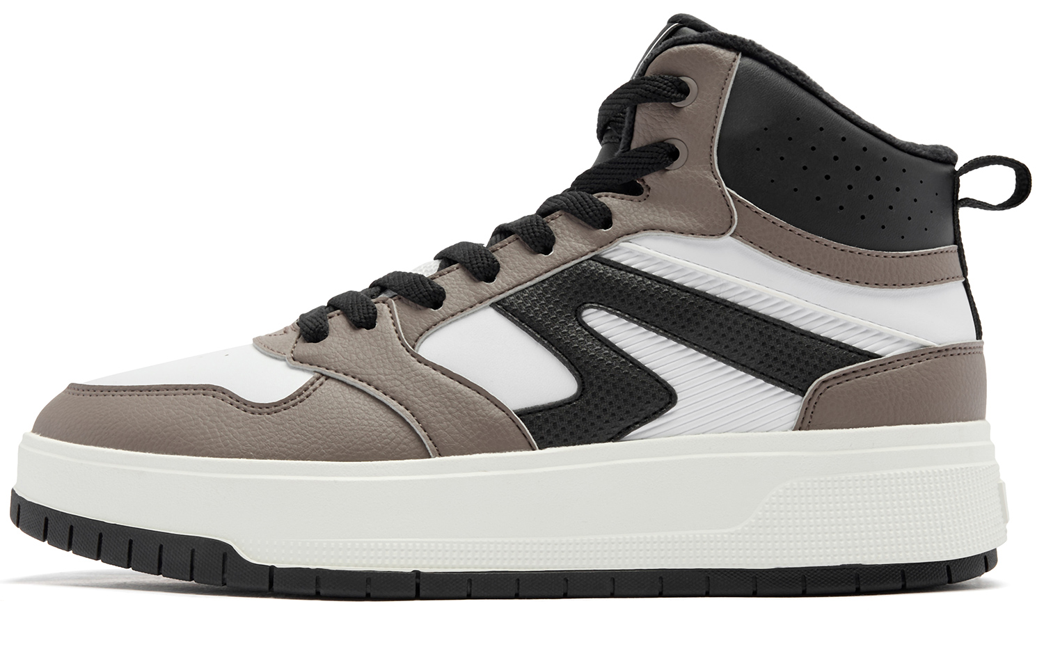 

QIAODAN Кроссовки для скейтбординга мужские, высокие, орех/черные