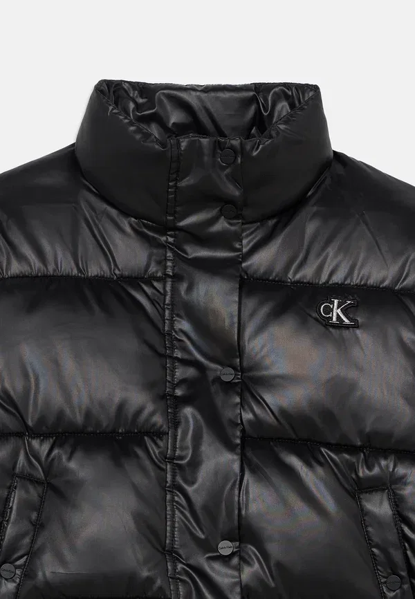 Пуховик Minime shiny puffer jacket Calvin Klein Jeans, черный — фото 3