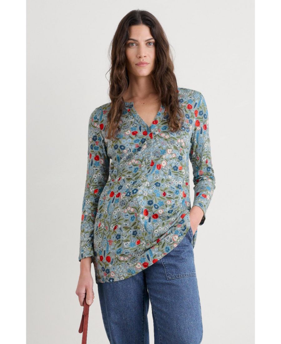 

Женский топ с лунным окошком Seasalt Cornwall, Still life sea holly